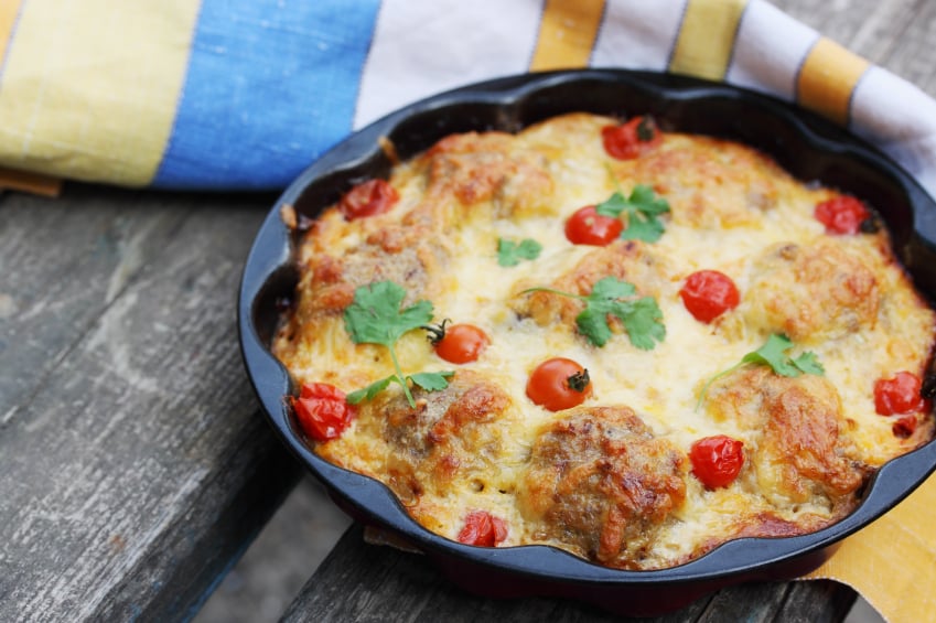 meatball casserole, cheese