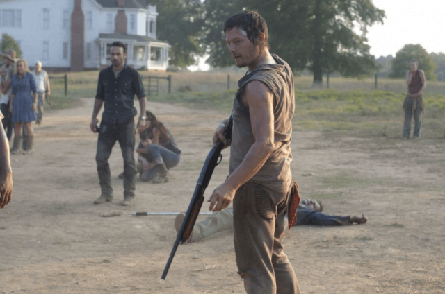 'The Walking Dead' episode 'Pretty Much Dead Already' with Andrew Lincoln as Rick and Norman Reedus as Daryl.