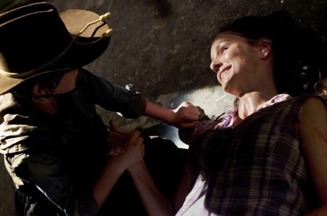 'The Walking Dead' episode 'Killer Within' with Chandler Riggs as Carl and Sarah Wayne Callies as Lori.