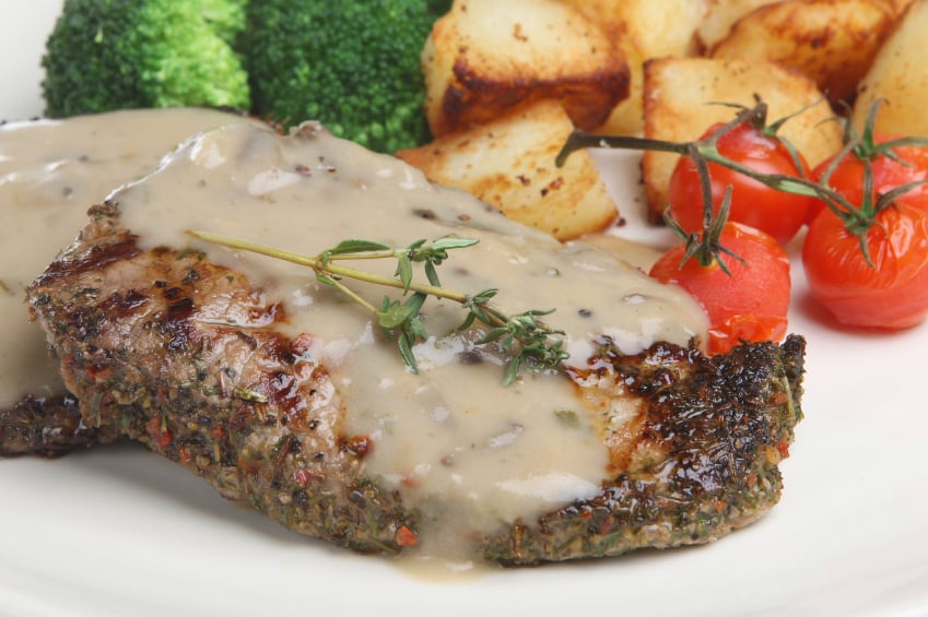 steak with mushroom sauce
