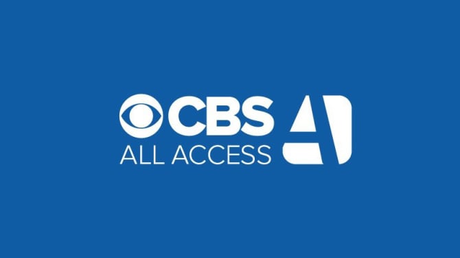 CBS's logo for their All Access streaming service on a blue background