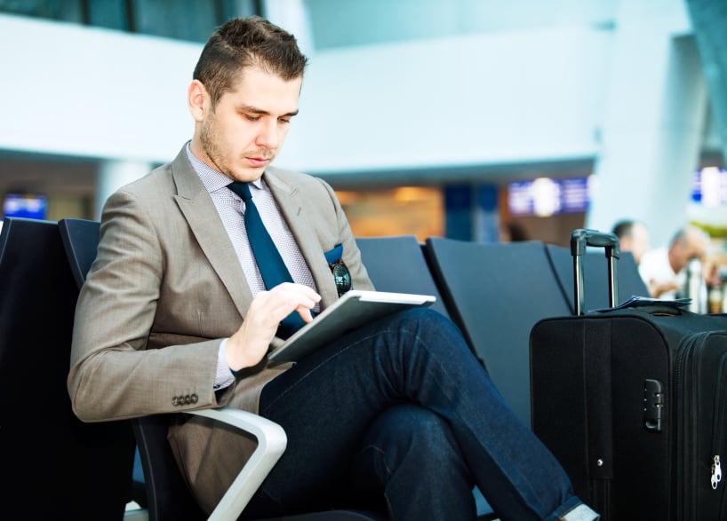 airport, travel, tablet