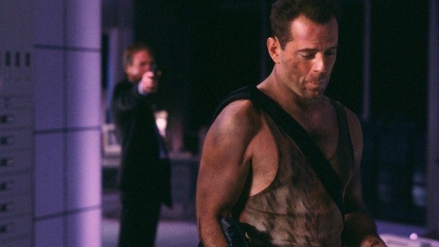 Alan Rickman and Bruce Willis in 'Die Hard'