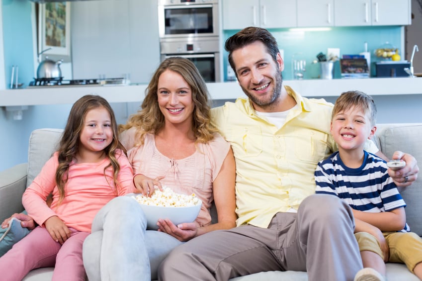 family on a couch