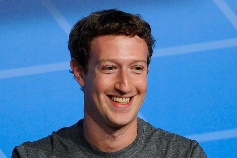This is a closeup of Mark Zuckerberg's face.