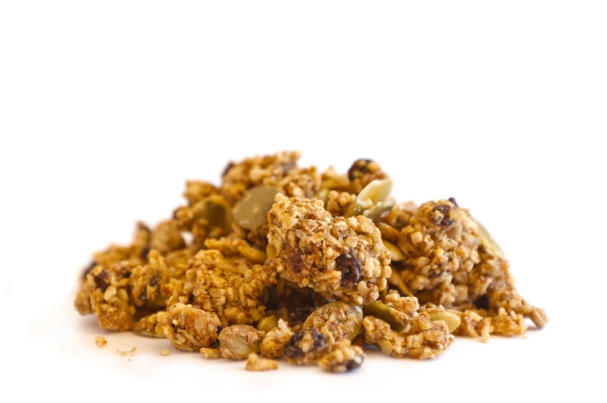 Raw Organic Cereal with white background