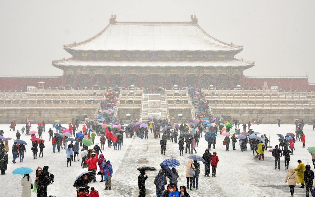 forbidden city in snow