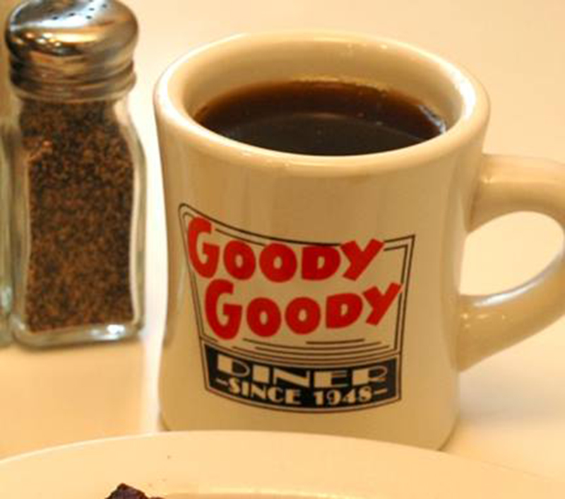 Mug of coffee at Goody Goody Diner in St. Louis