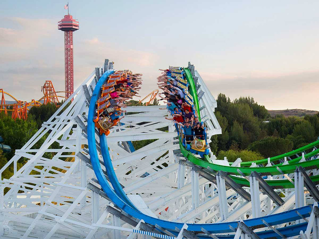 Twisted Colossus roller coaster at Six Flags Magic Mountain in Valencia, California
