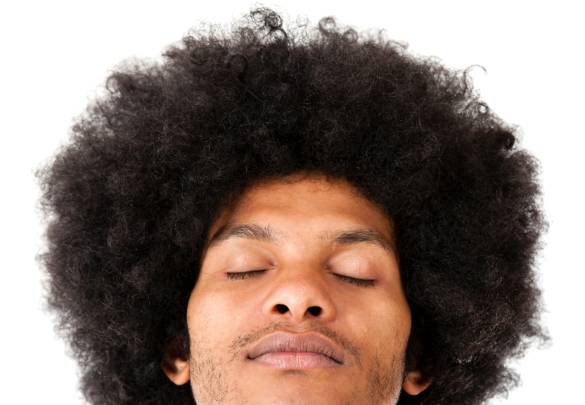 African American young man with an afro