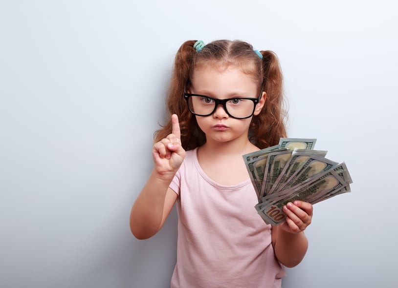 Image result for little girl and money