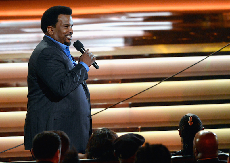 LOS ANGELES, CA - FEBRUARY 10: Actor/comedian Craig Robinson speaks during Stevie Wonder: Songs In The Key Of Life - An All-Star GRAMMY Salute at Nokia Theatre L.A. Live on February 10, 2015 in Los Angeles, California. (Photo by Kevork Djansezian/Getty Images)