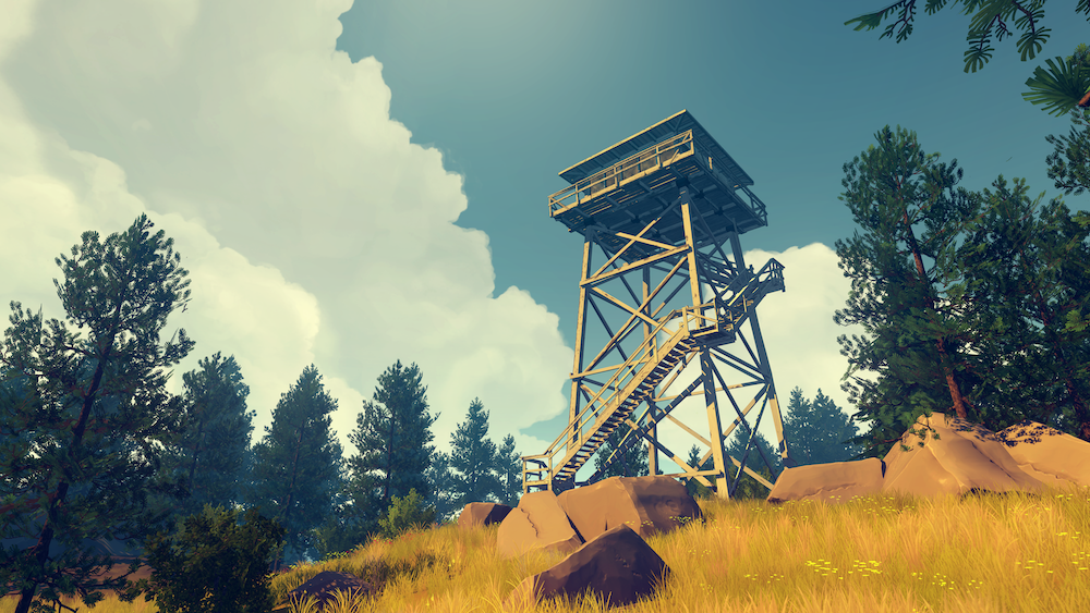 Fire watchtower in Firewatch, a game by Campo Santo