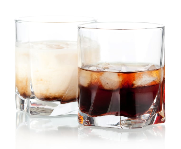 a black and a white russian cocktail