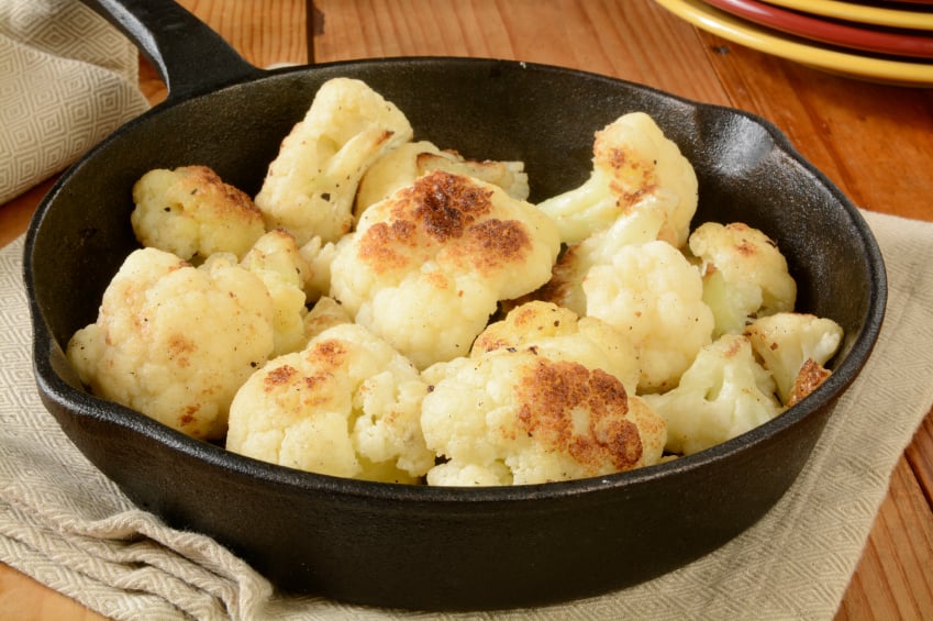 sauteed cauliflower in a skillet