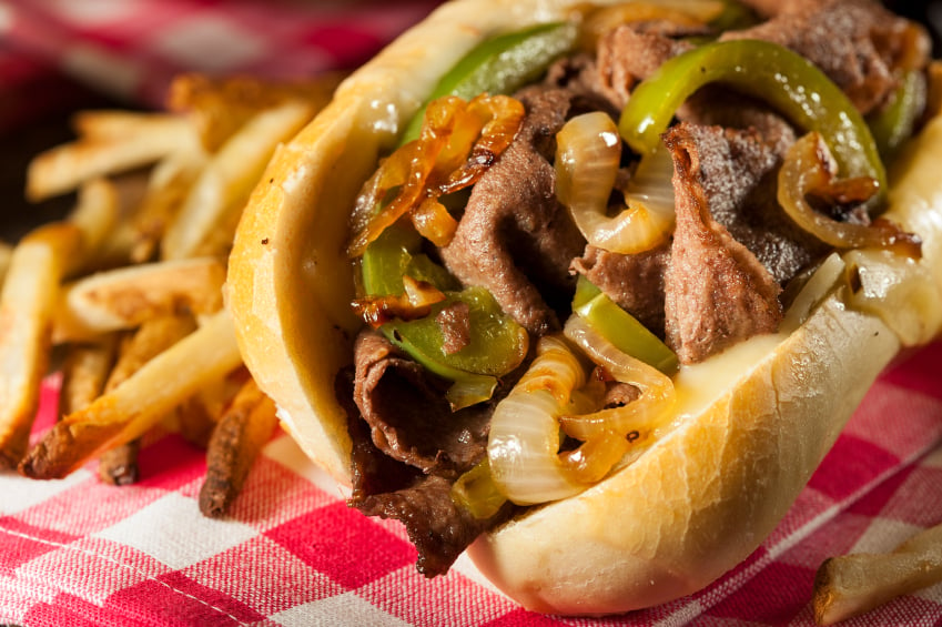 Philly Cheesesteak Sandwich with French fries