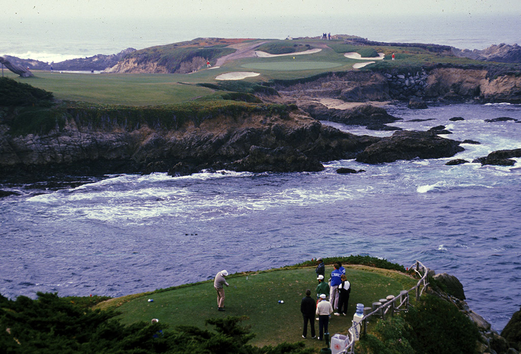 golfers teeing off at Cypress Point Golf Club in California