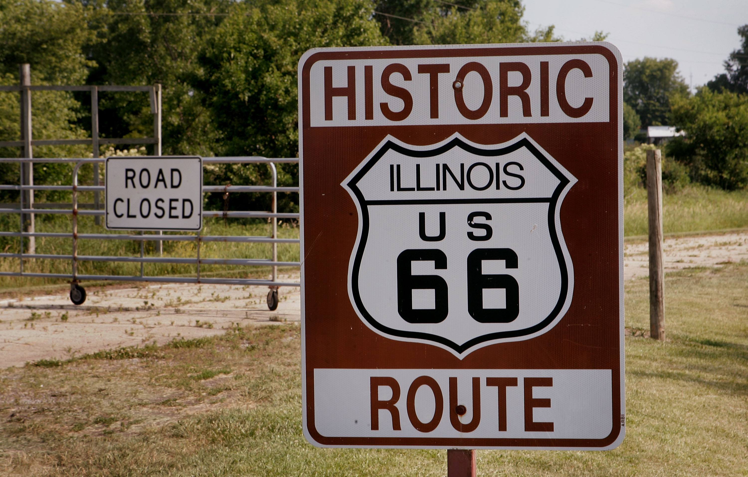 Route 66 sign in Illinois