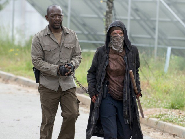 Morgan (Lennie James) and Carol (Melissa McBride) in a scene from 'The Walking Dead''s sixth season.