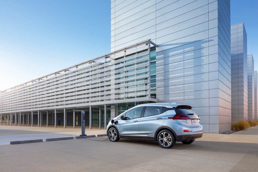 Chevrolet Bolt at a charging station.