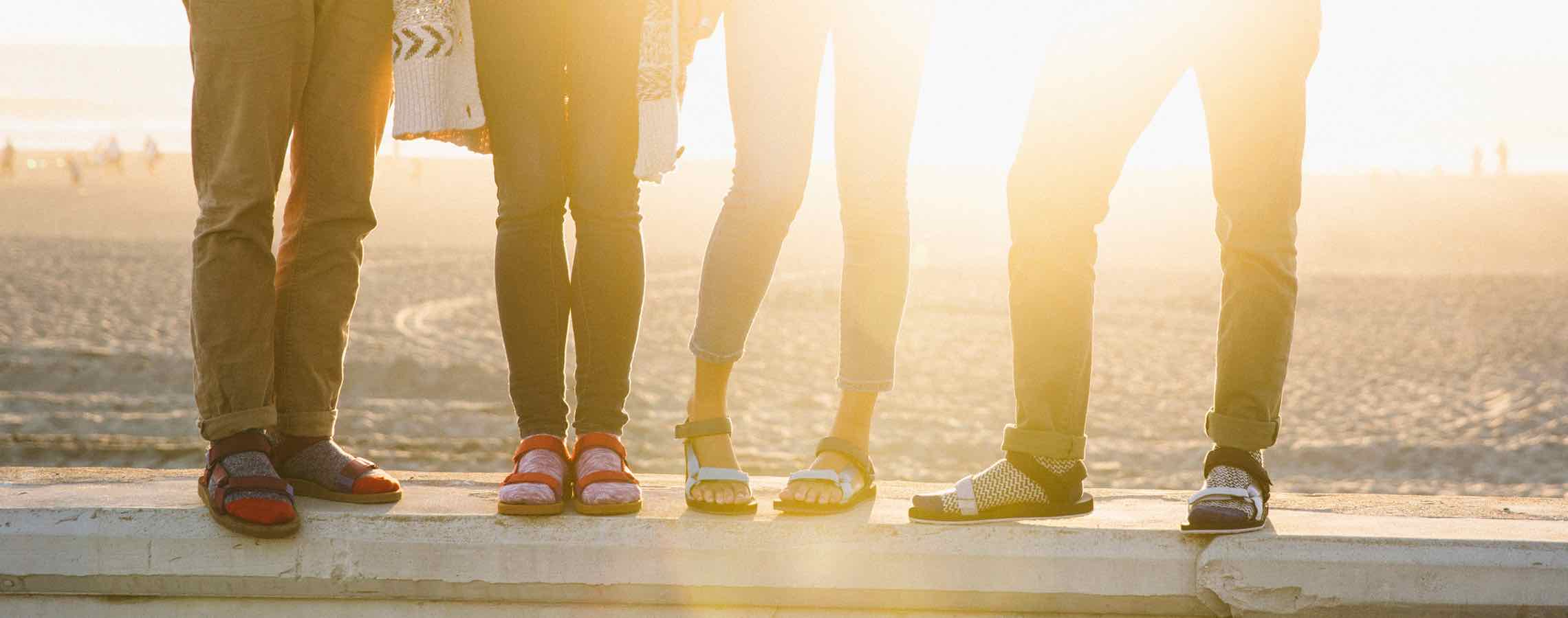 people wearing sandals