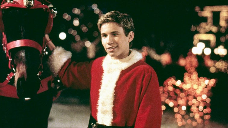 Jonathan Taylor Thomas in I'll Be Home for Christmas is in a Santa suit