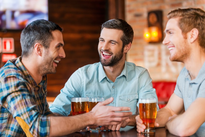 friends drinking beer together