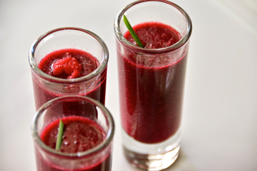 3 glasses of strawberry smoothies