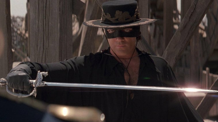 Antonio Banderas in The Mask of Zorro, best superhero movies