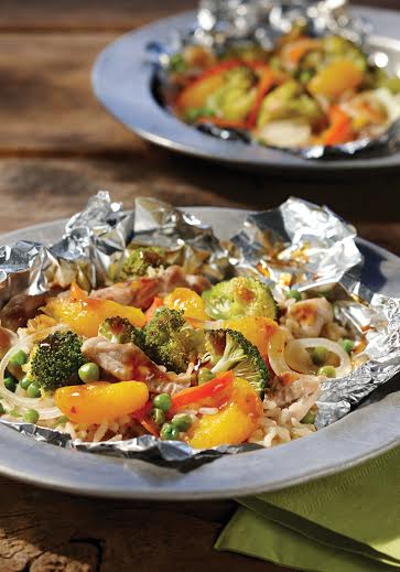 Mandarin orange chicken and broccoli