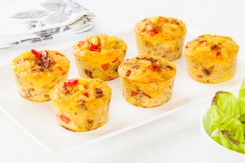 savory mini frittata muffins with bacon and peppers