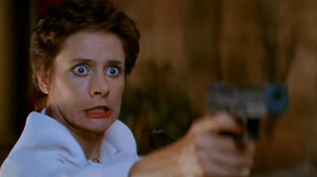 Mrs. Loomis (Laurie Metcalf) reveals herself as a murderer in 'Scream 2'