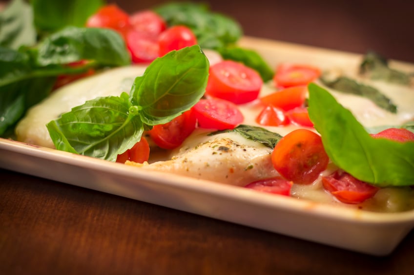 Close up of Caprese Chicken