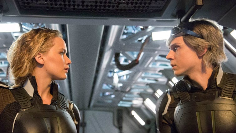 Jennifer Lawrence and Evan Peters in X-Men Apocalypse