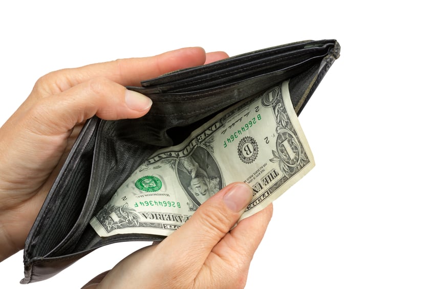 dollar bill in wallet