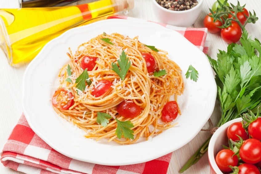 Spaghetti pasta with tomatoes
