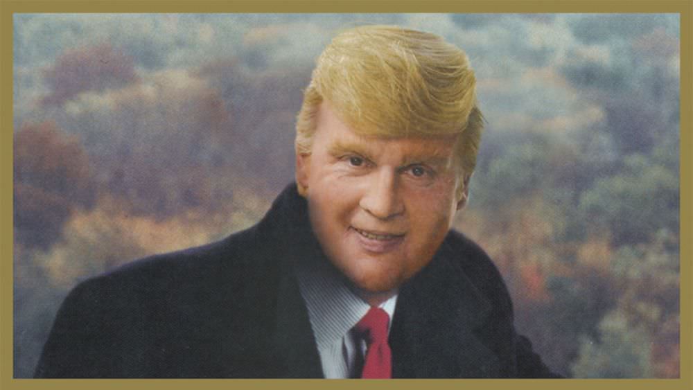 A painting of Johnny Depp as Donald Trump