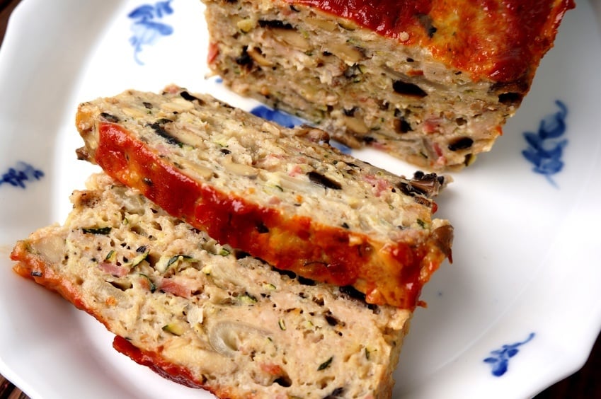 Turkey meatloaf in a dish