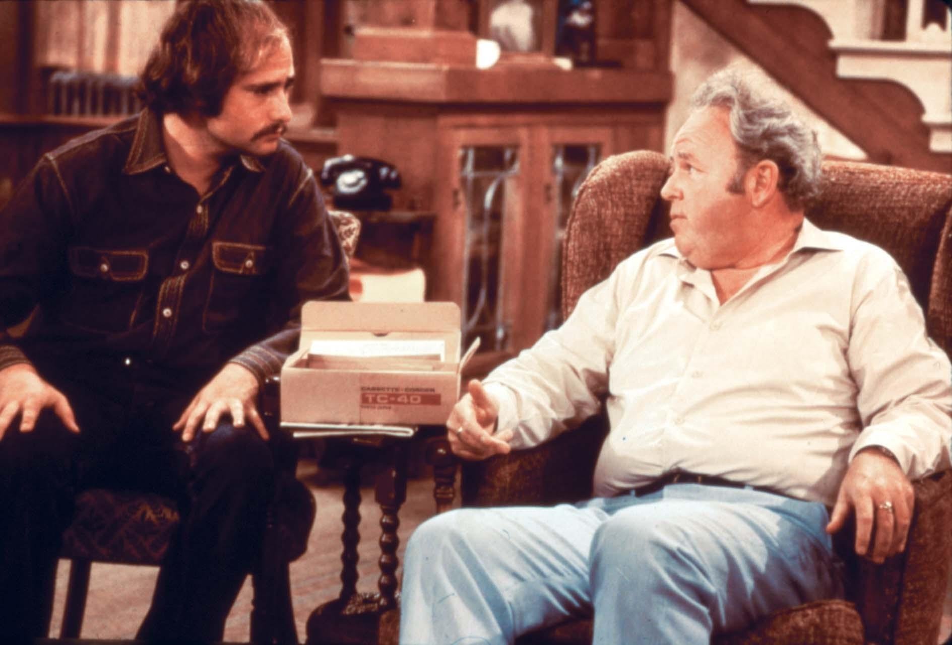 Rob Reiner and Carroll O'Connor in All in the Family