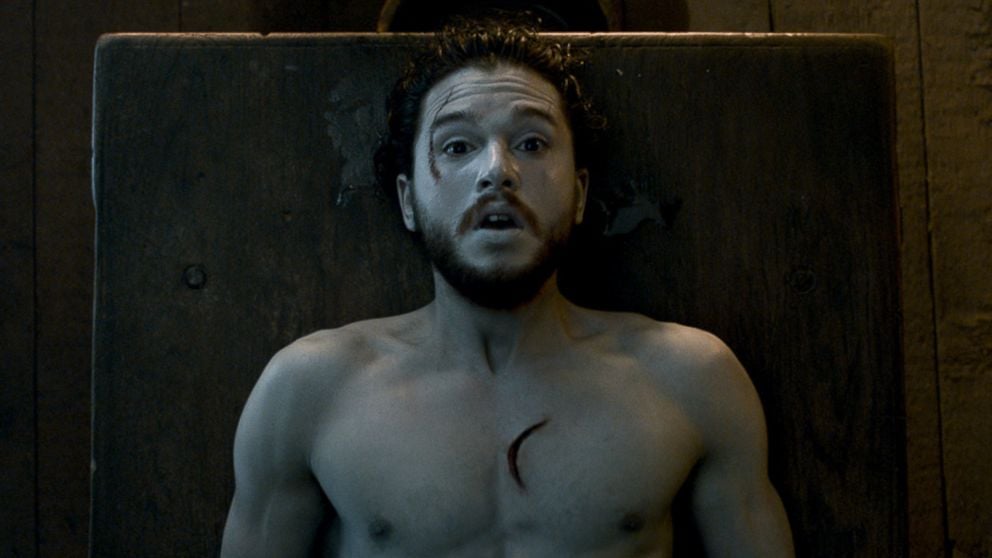 Jon Snow (Kit Harington) comes back to life in a scene from Game of Thrones sixth season.
