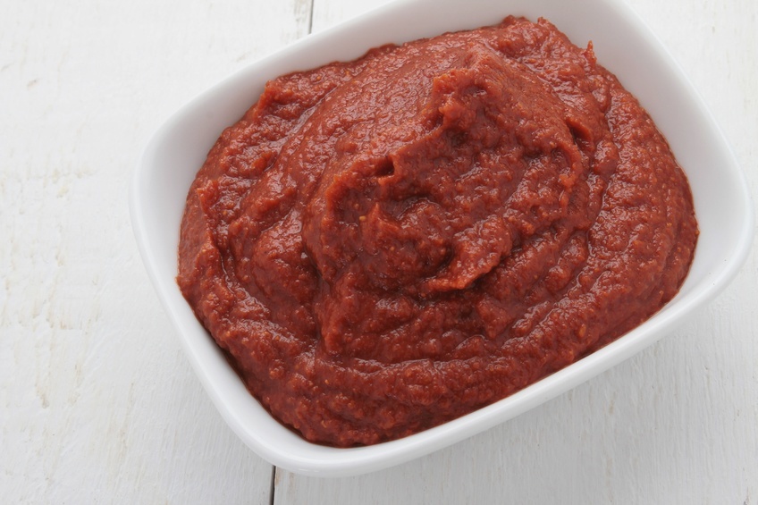 harissa chili in a white dish