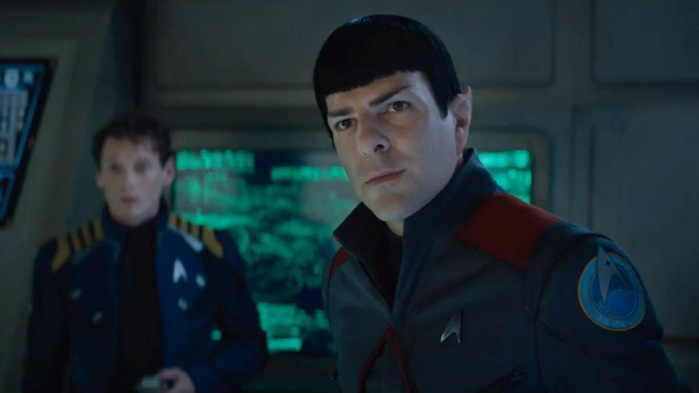 Anton Yelchin and Zachary Quinto in Star Trek Beyond