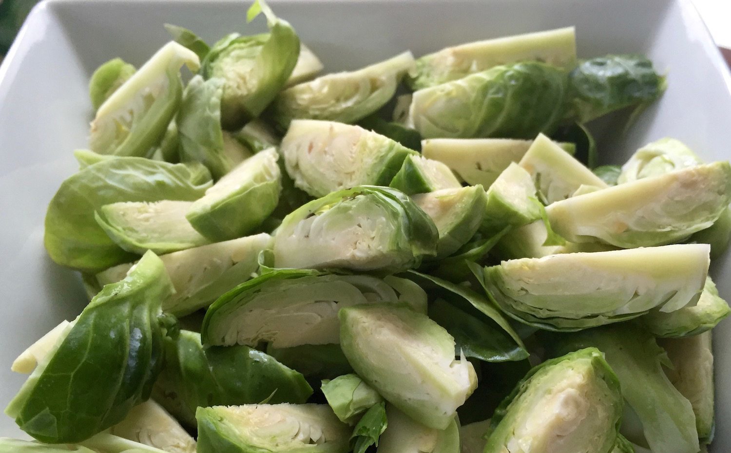 trimmed and chopped Brussels sprouts