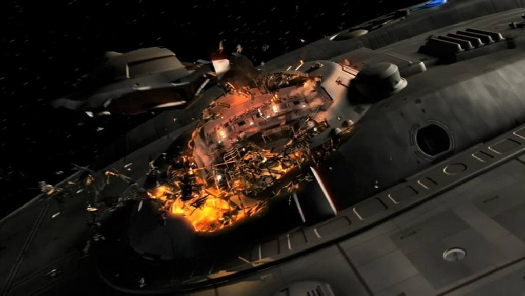 Destroyed bridge of the Enterprise on Star Trek