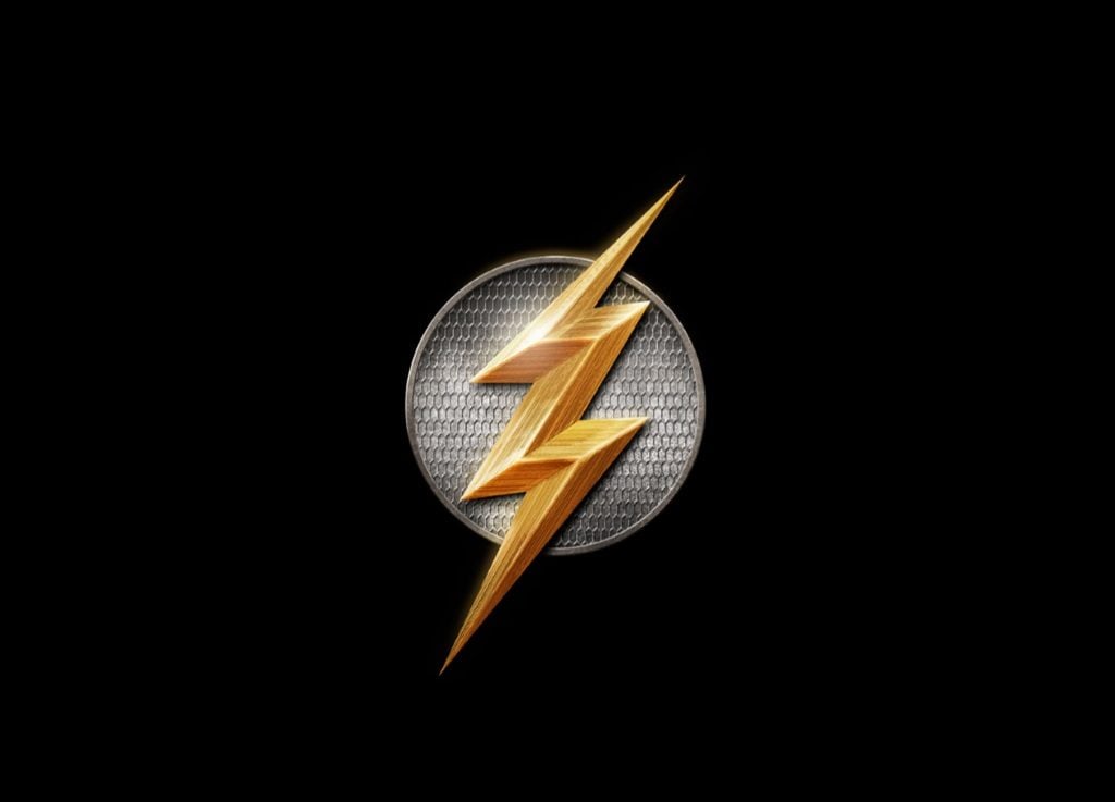 The Flash's lightning bolt logo on a dark background