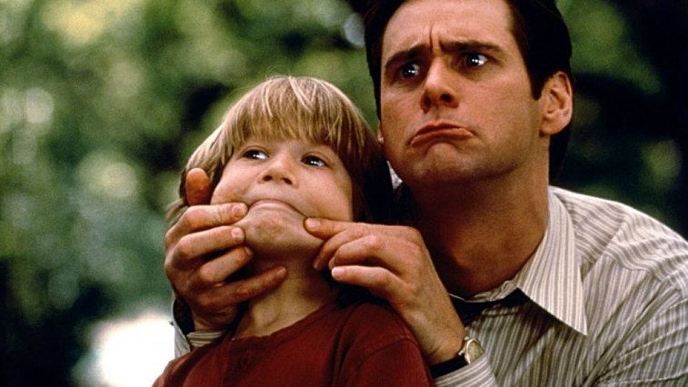 Justin Cooper and Jim Carrey in "Liar Liar"