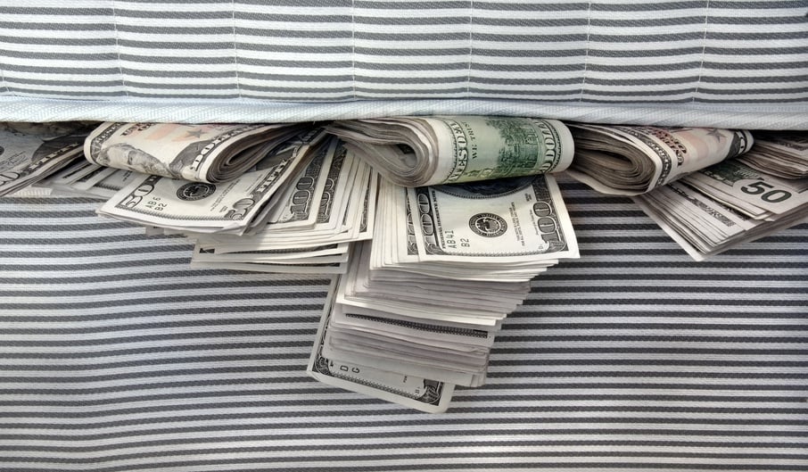 Money Stuffed in the Mattresses