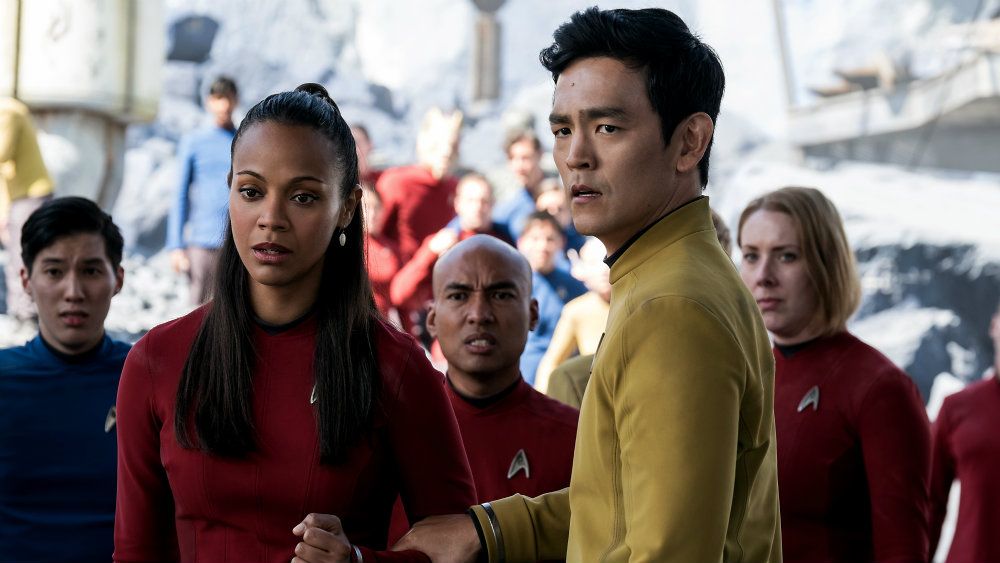 Zoe Saldana and John Cho in Star Trek Beyond