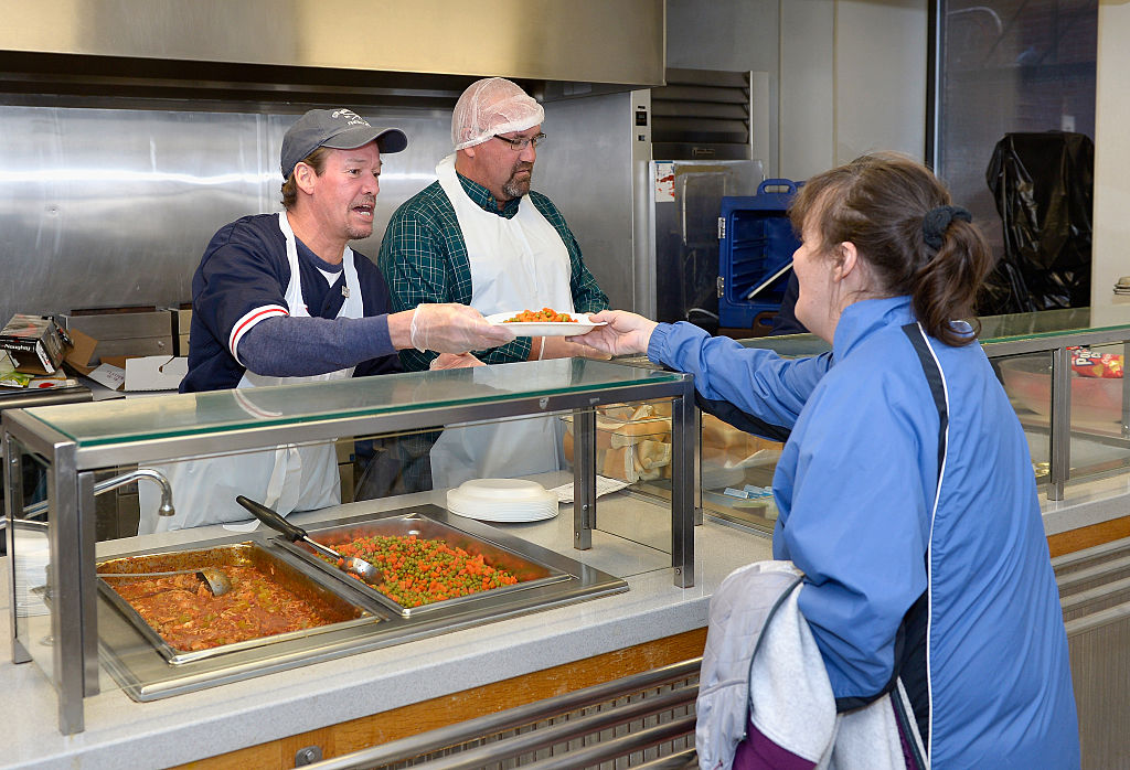 serving meals to homeless