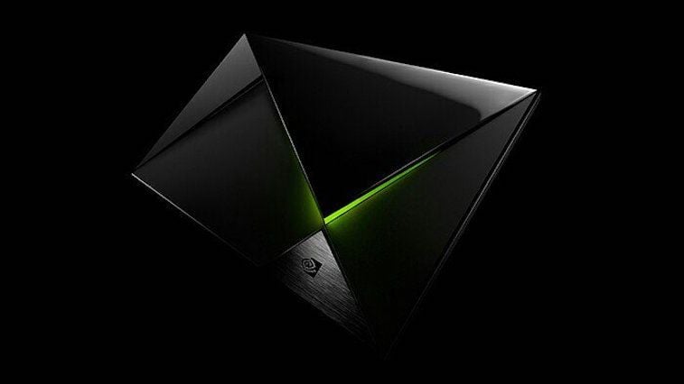 The NVIDIA Shield on a black background.